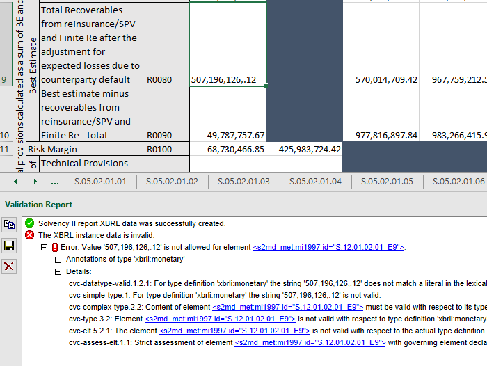 Validate Solvency II XBRL data