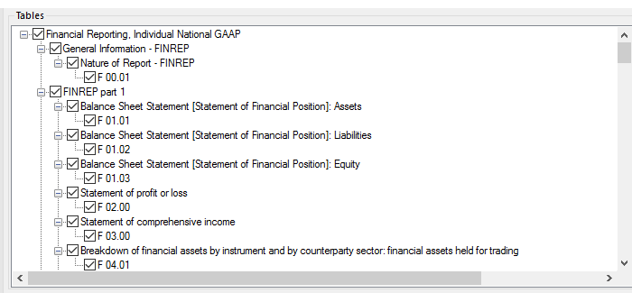 EBA XBRL tables