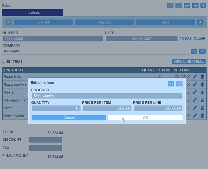 Easy forms allow users to enter data