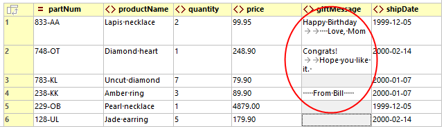 Whitespace indicators in XML grid view 