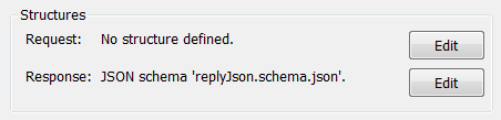 Portion of the MapForce REST Web Services dialog to define request and response structures