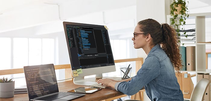 Developer working at a computer