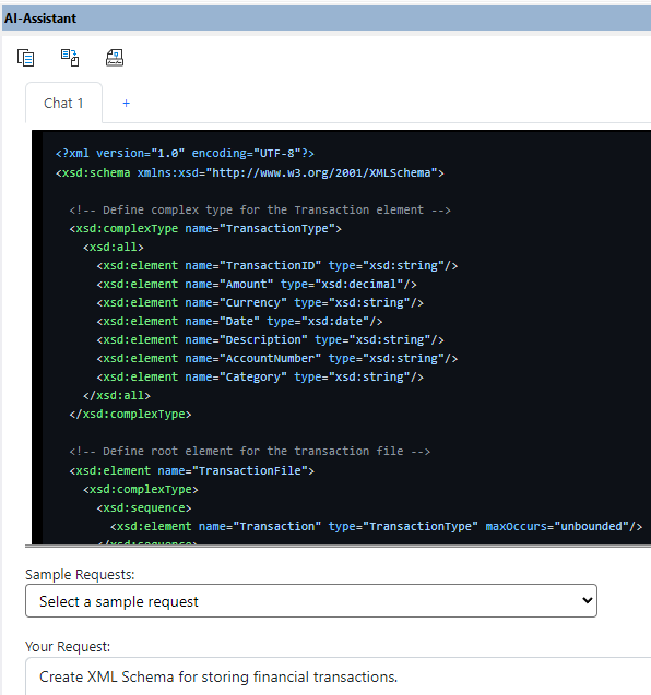 AI Assistant in XMLSpy