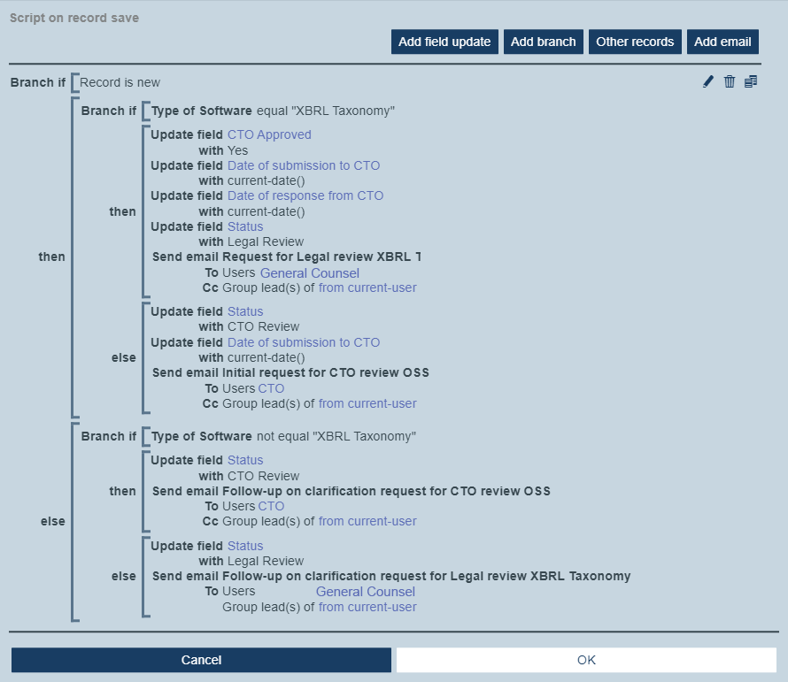 Scripting in database apps using RecordsManager
