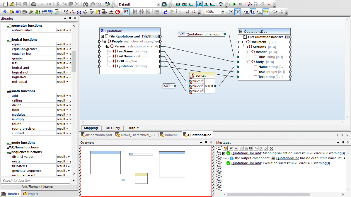 Einfache Konvertierung von XML in CSV mittels Drag-and-Drop in MapForce