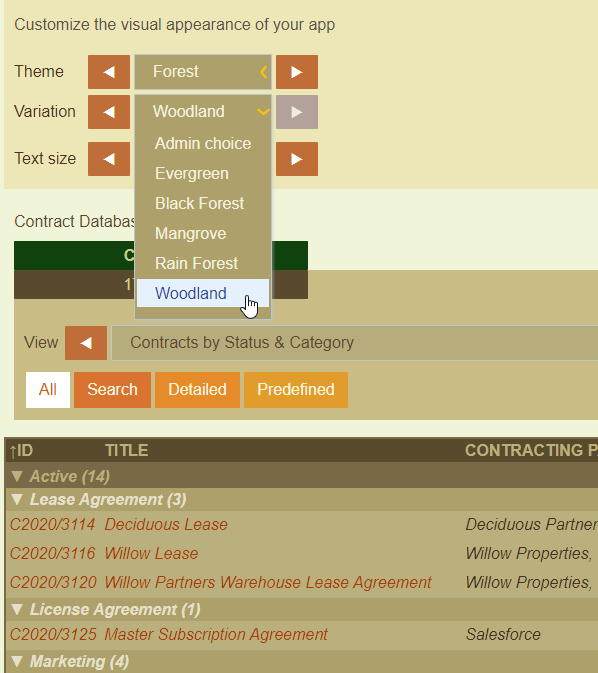 Customize the display of ContractManager