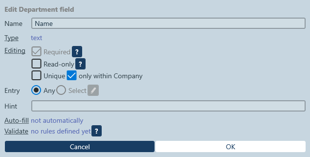 Validation with data entry constraints