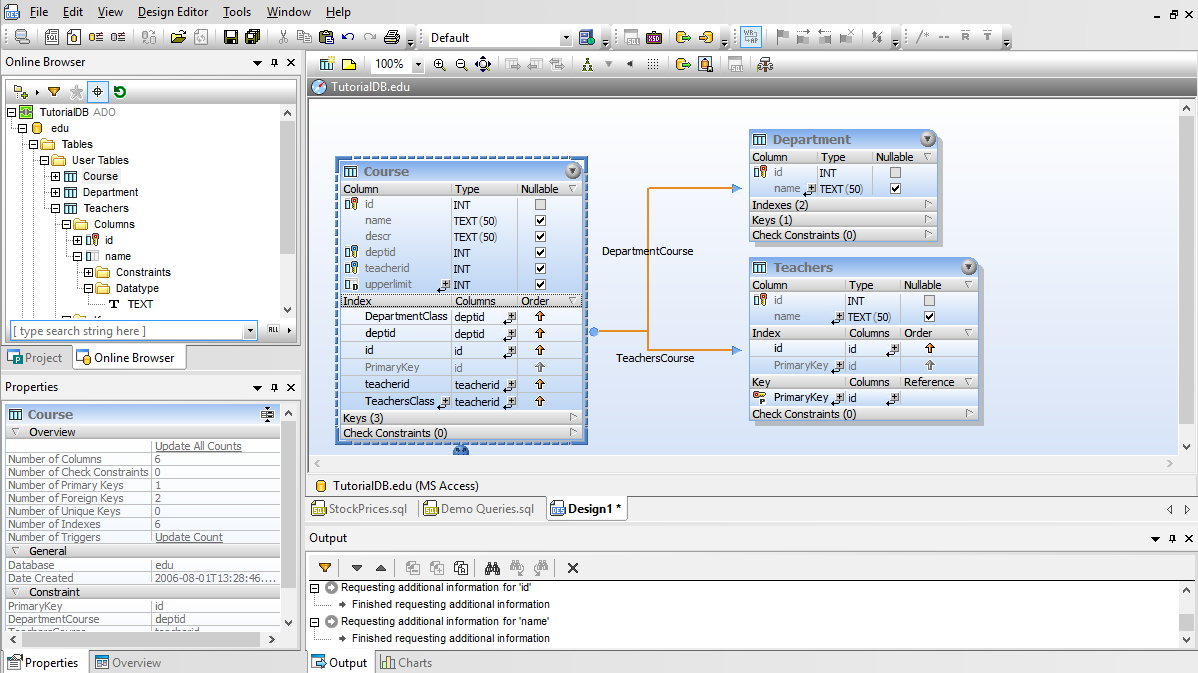 Design de schéma de la base de données graphique dans DatabaseSpy