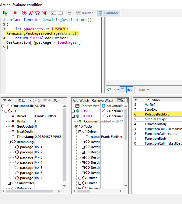 Déboguer XPAth dans MobileTogether
