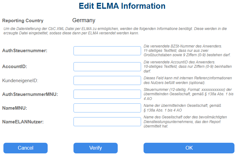 Adding ELMA headers to CbC XML