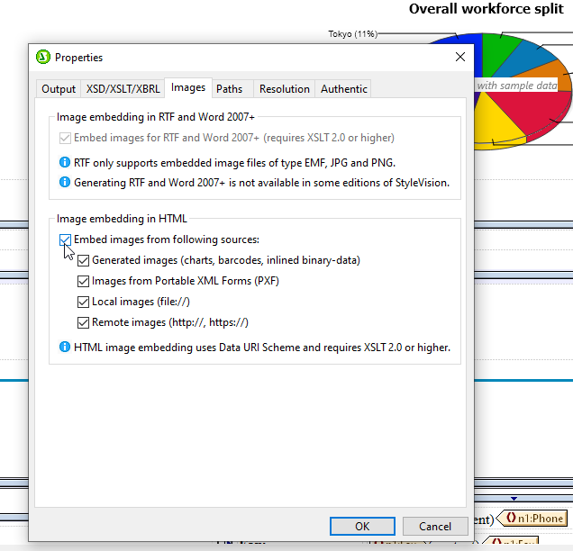 Embedding images in HTML output in StyleVision