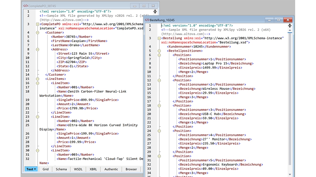 XML file transformed to different human language