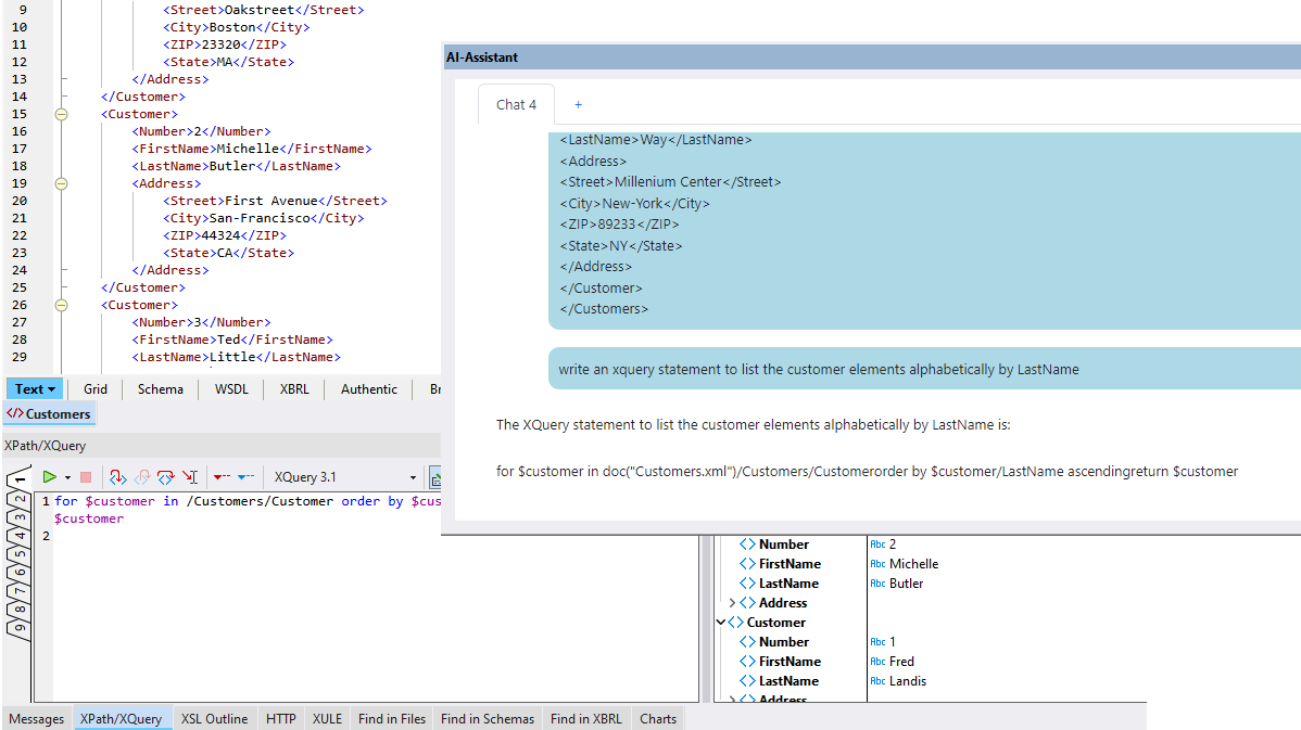 AI generated XQuery statement