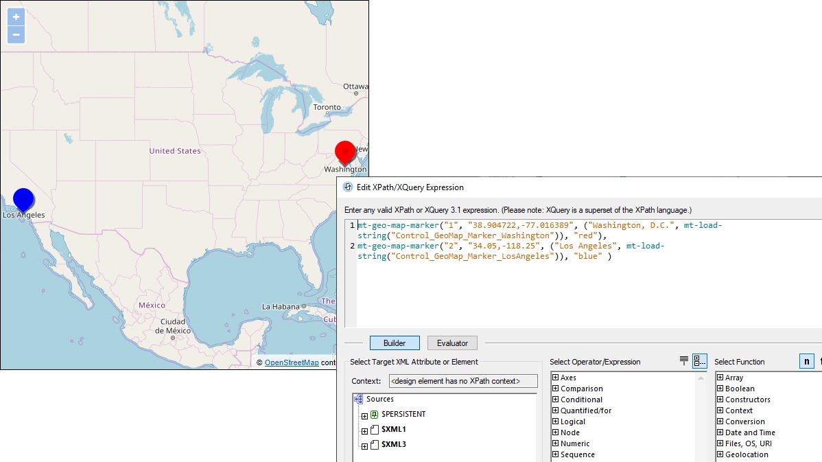 Fügen Sie in MobileTogether über das Steuerelement "Geolocation-Karte" eine Karte zu Ihrer App hinzu