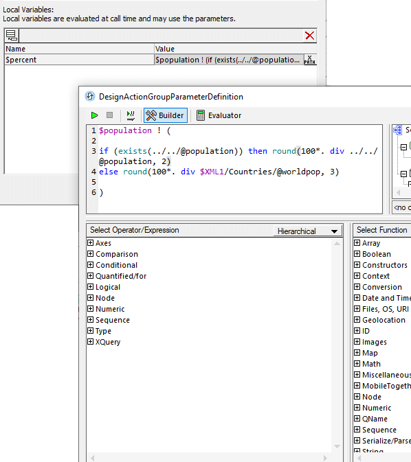 Variables locales dans le développement de l’appli de MobileTogether