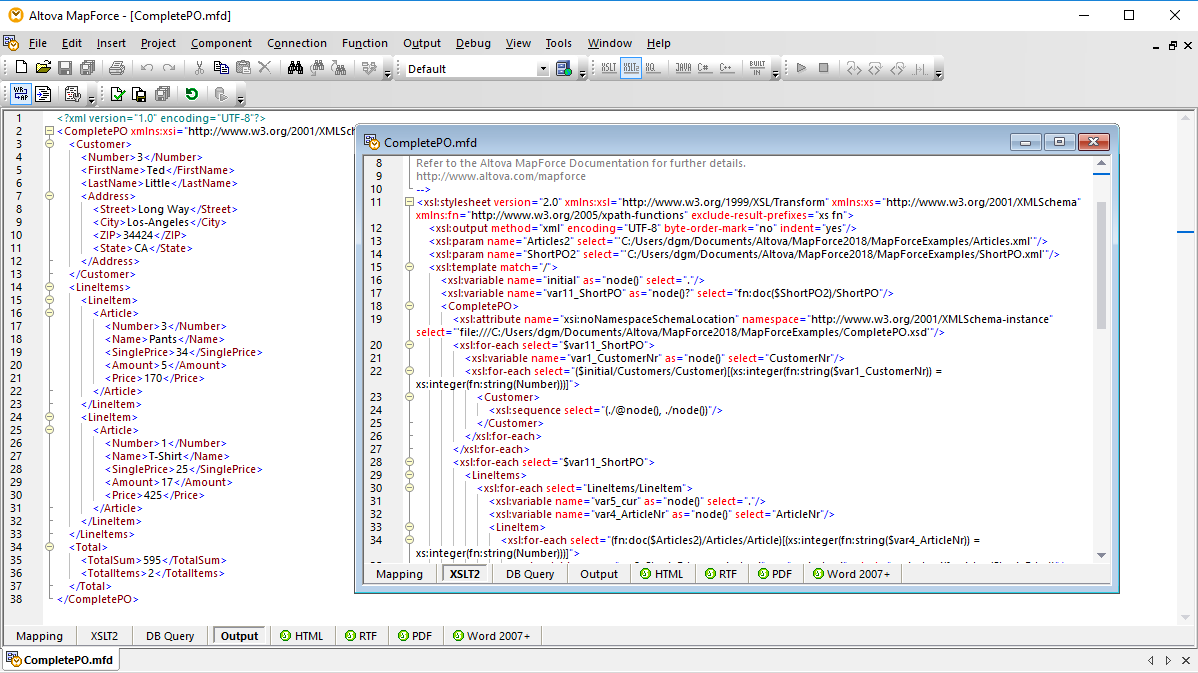 Xml Mapping Altova