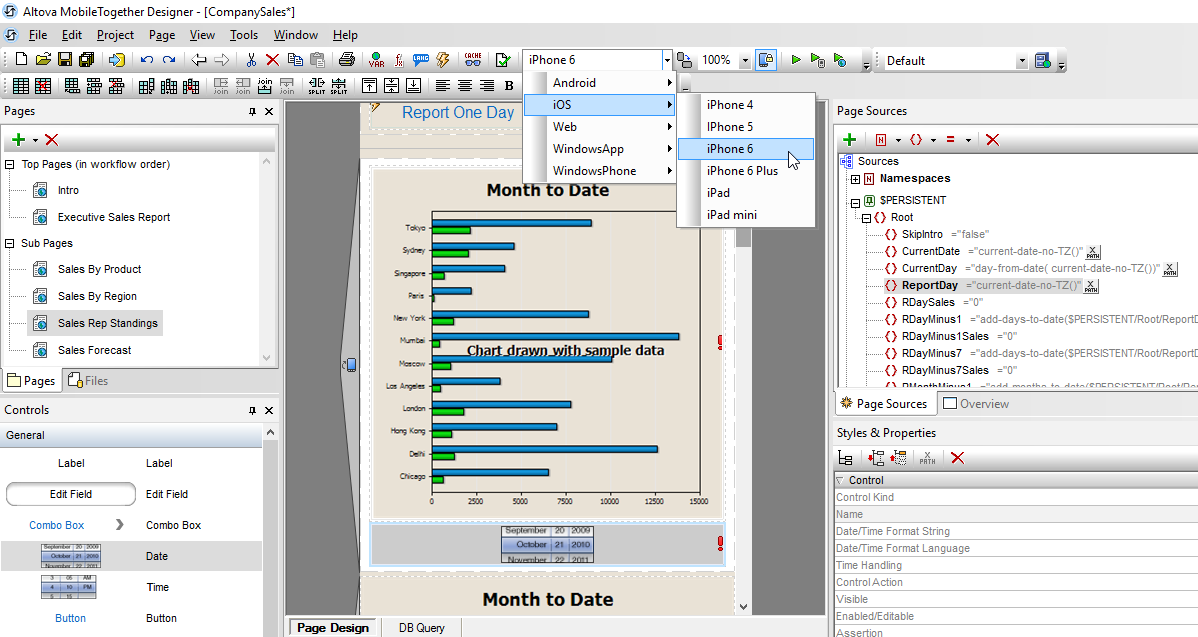 Develop cross-platform apps with MobileTogether