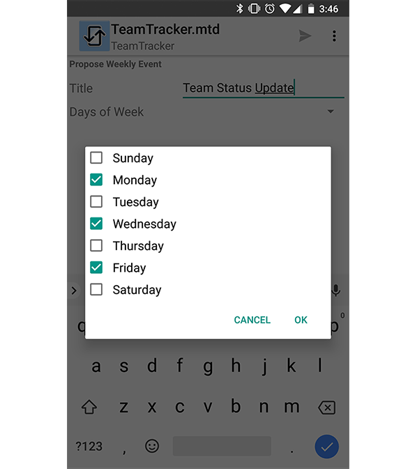 Zone de liste modifiable multi-sélection dans l’appli MobileTogether