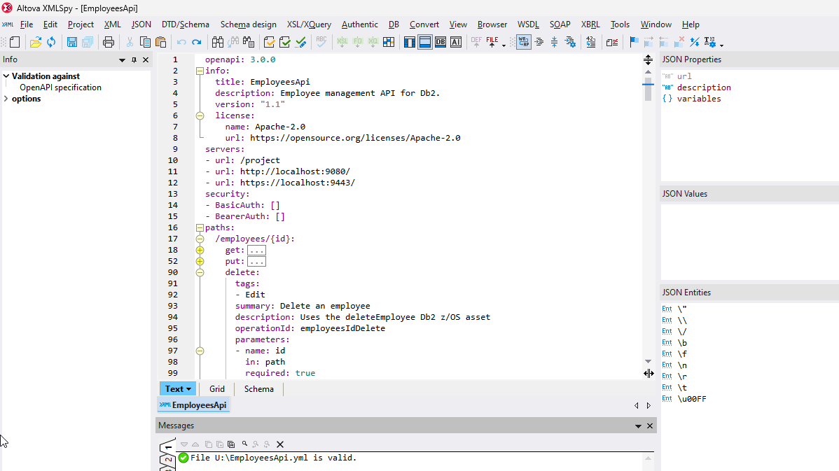 OpenAPI-Editor in XMLSpy