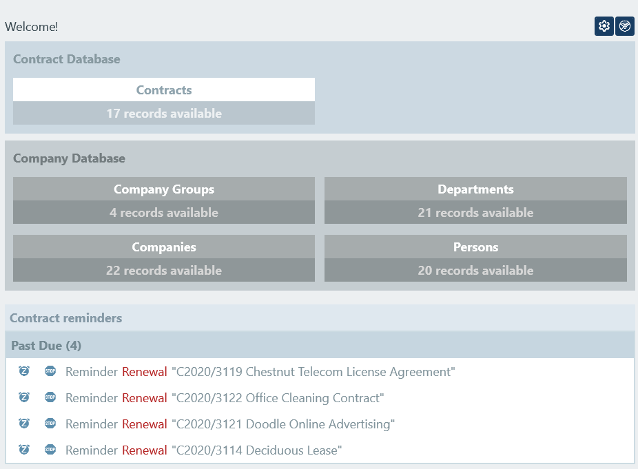 Startseite für Ihre Online-Datenbank-App