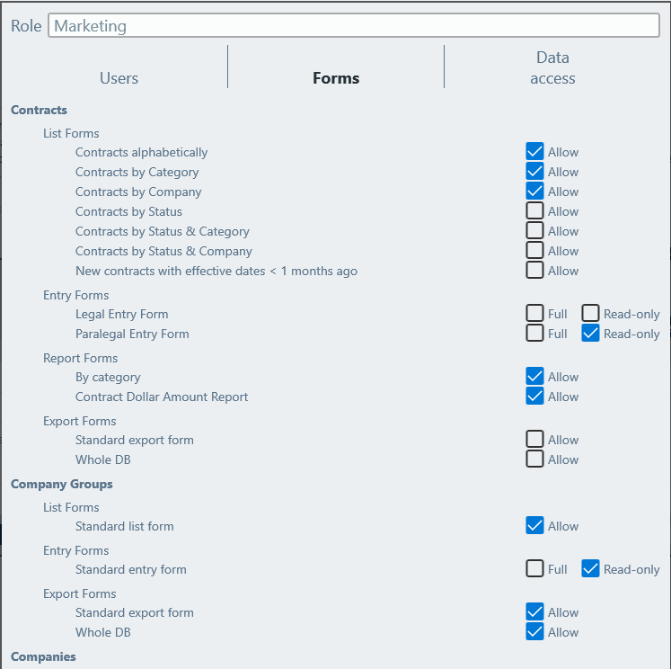 RecordsManager user roles
