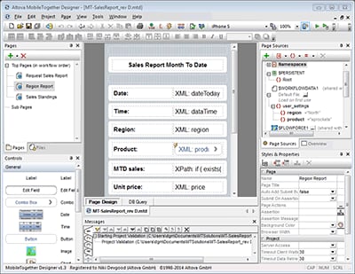 Altova MobileTogether Designer screenshot