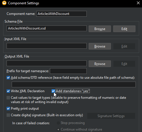 Standalone declaration in XML document