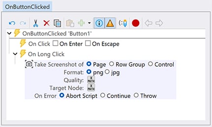 Take screenshot action in MobileTogether