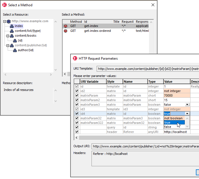 Testen einer WADL oder WSDL Message in XMLSpy
