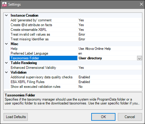 EBA XBRL add-in for Excel