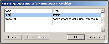 ADXQueryExternalVars