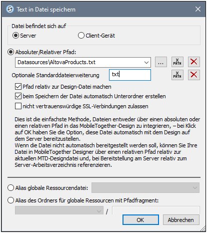 MTDSaveTextToFileServer