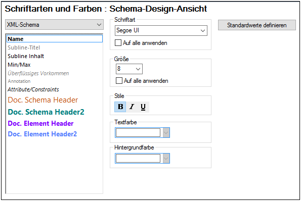 OptionsFontsColorsSchemaDesignView