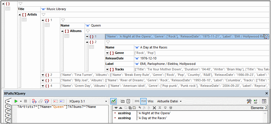 XQueryExpForJSON