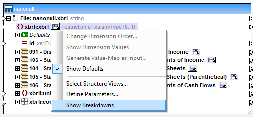 XBRLShowBreakdowns