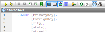 The Execution Target Bar shows data source and root object The Execution Target Bar shows data source and root object