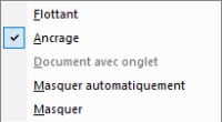 Menu contextuel pour fenêtres Menu contextuel pour fenêtres