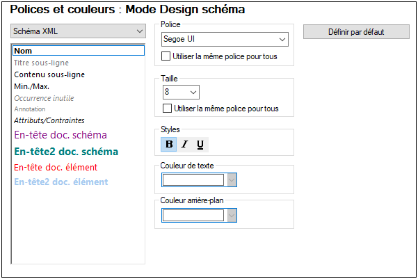 OptionsFontsColorsSchemaDesignView