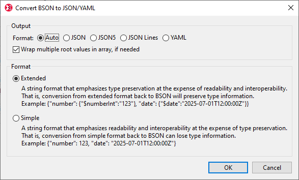 ConvertBSON2JSONYAML