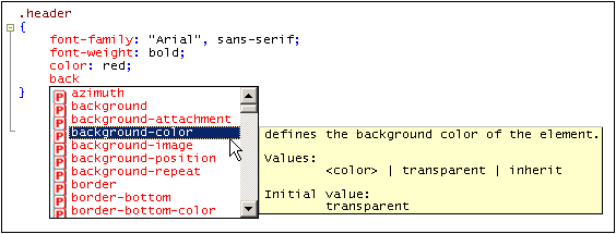 CSSPropertiesAutoComplete