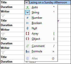 JSONGridViewTypeSelection